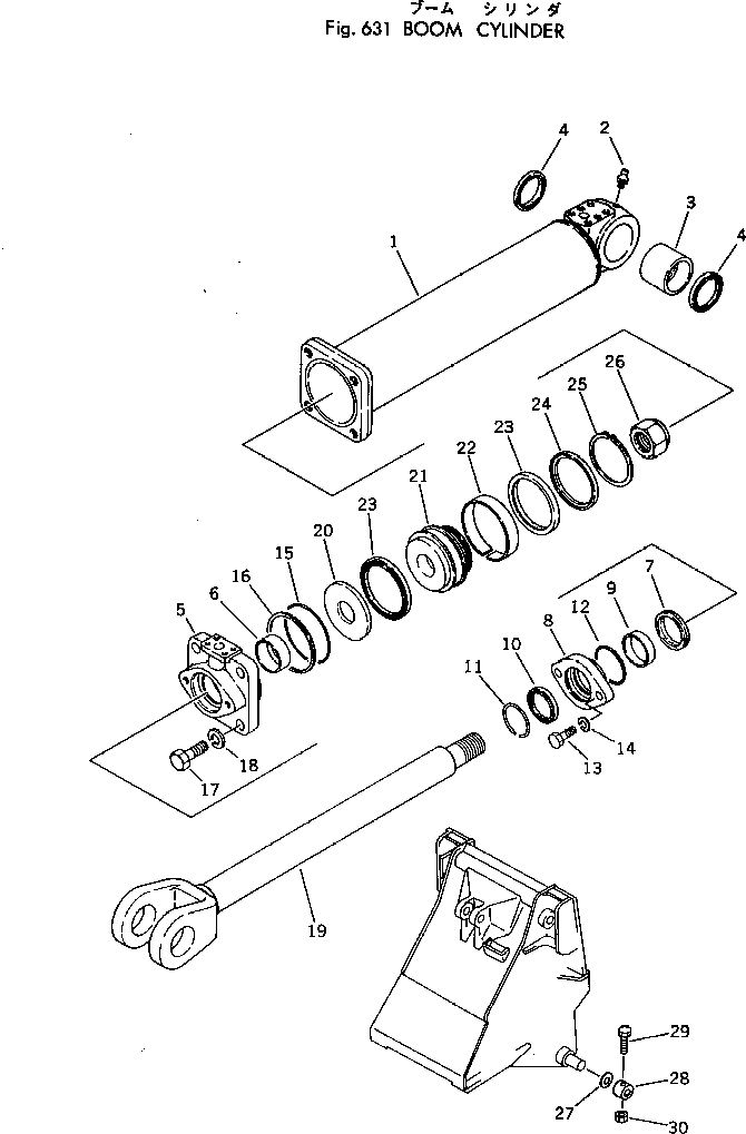 Wheel Loaders Komatsu / 530-1 S/N 10001-49999(530-1r) / BOOM CYLINDER(#10001-)(180090 : 631)