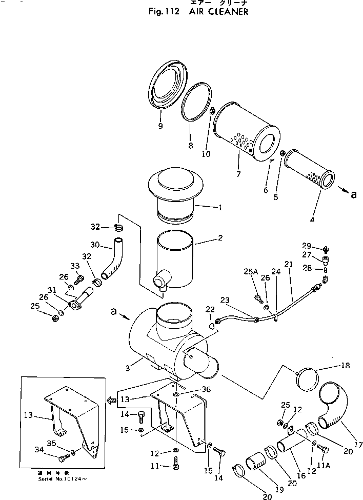 Wheel Loaders Komatsu / 540-1 S/N 10001-49999(540-1r) / AIR CLEANER(#10001-)(030040 : 112)