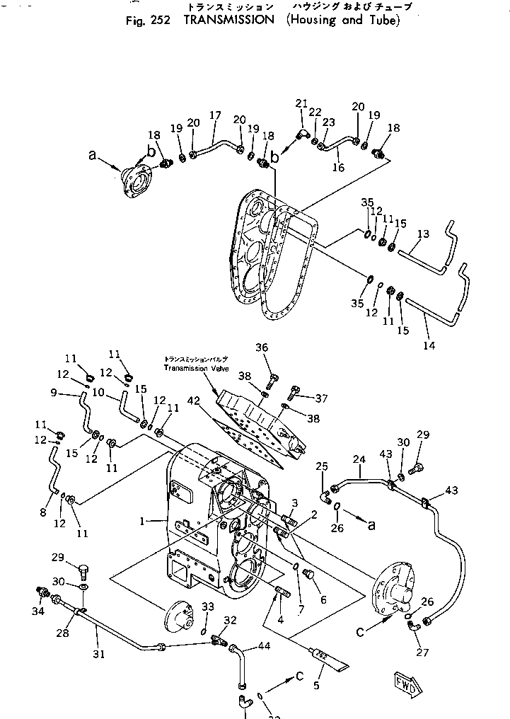 Wheel Loaders Komatsu / 540-1 S/N 10001-49999(540-1r) / TRANSMISSION (HOUSING AND TUBE)(#10001-)(060050 : 252)
