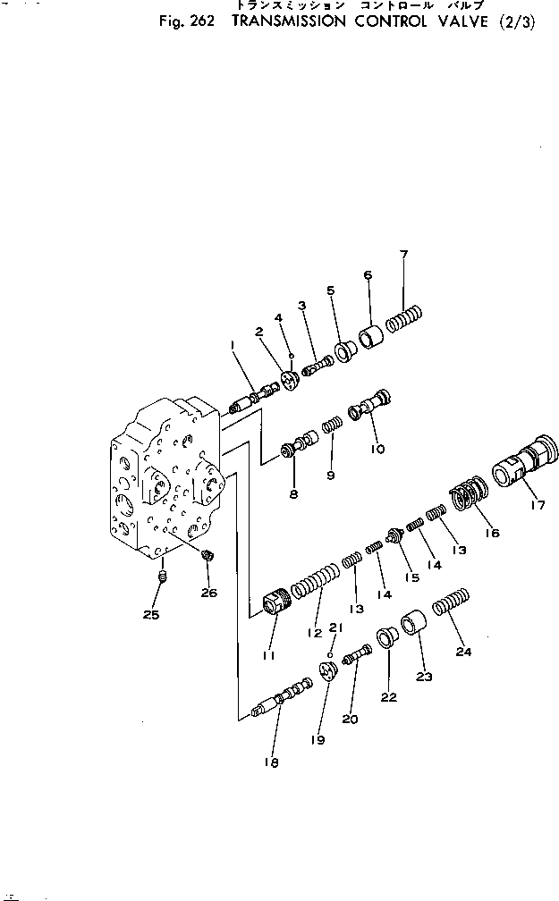 Wheel Loaders Komatsu / 540-1 S/N 10001-49999(540-1r) / TRANSMISSION CONTROL VALVE (2/3)(#10001-)(060140 : 262)