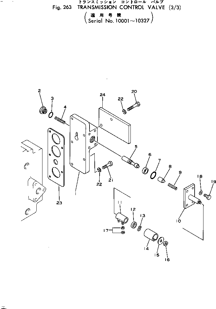 Wheel Loaders Komatsu / 540-1 S/N 10001-49999(540-1r) / TRANSMISSION CONTROL VALVE (3/3)(#10001-10327)(060150 : 263)