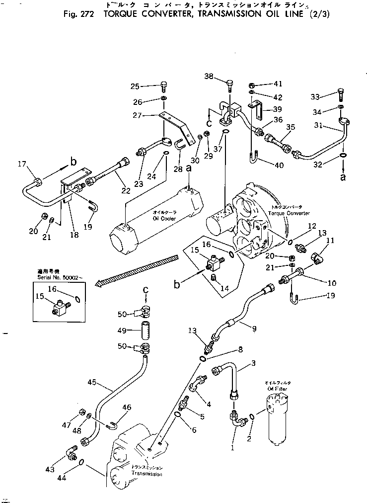Wheel Loaders Komatsu / 540-1 S/N 10001-49999(540-1r) / TORQUE CONVERTER ? TRANSMISSION OIL LINE (2/3)(#10001-)(060190 : 272)