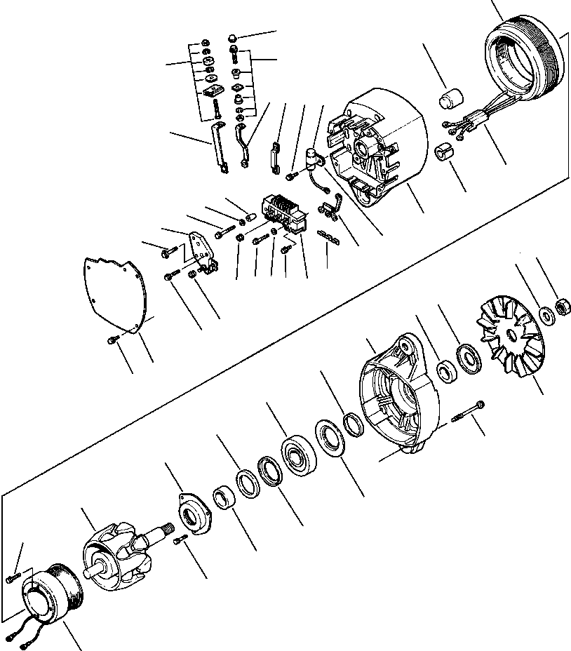 Wheel Loaders DRESSTA / 542 S/N U004001-U004100 & C004101-UP(542) / FIG NO. 1001F ALTERNATOR DELCO REMY #1117 642 - 24 V, 45 A(01-014 : 08AZW250.001)