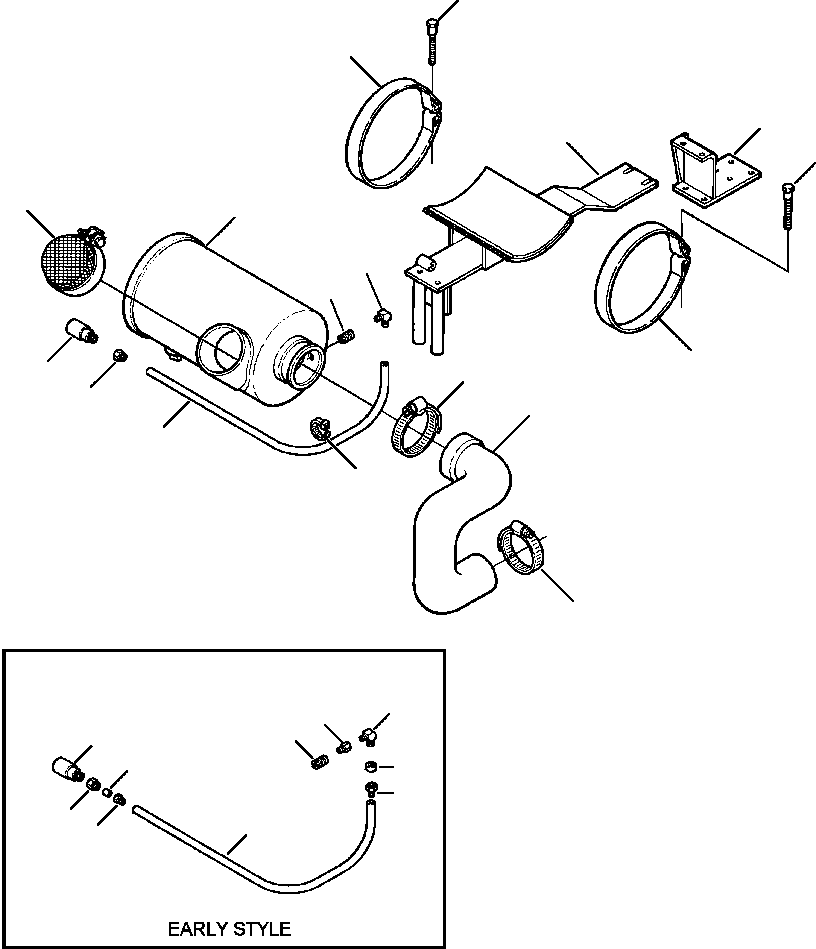 Wheel Loaders DRESSTA / 542 S/N U004001-U004100 & C004101-UP(542) / FIG NO. 1011A AIR CLEANER CONNECTIONS(01-022 : 12ARW380.001)