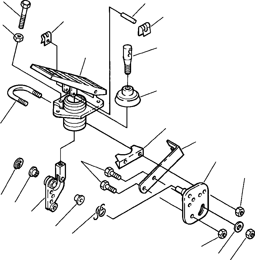 Wheel Loaders DRESSTA / 542 S/N U004001-U004100 & C004101-UP(542) / FIG NO. 1101A ACCELERATOR PEDAL(01-030 : 12BVW250.002)