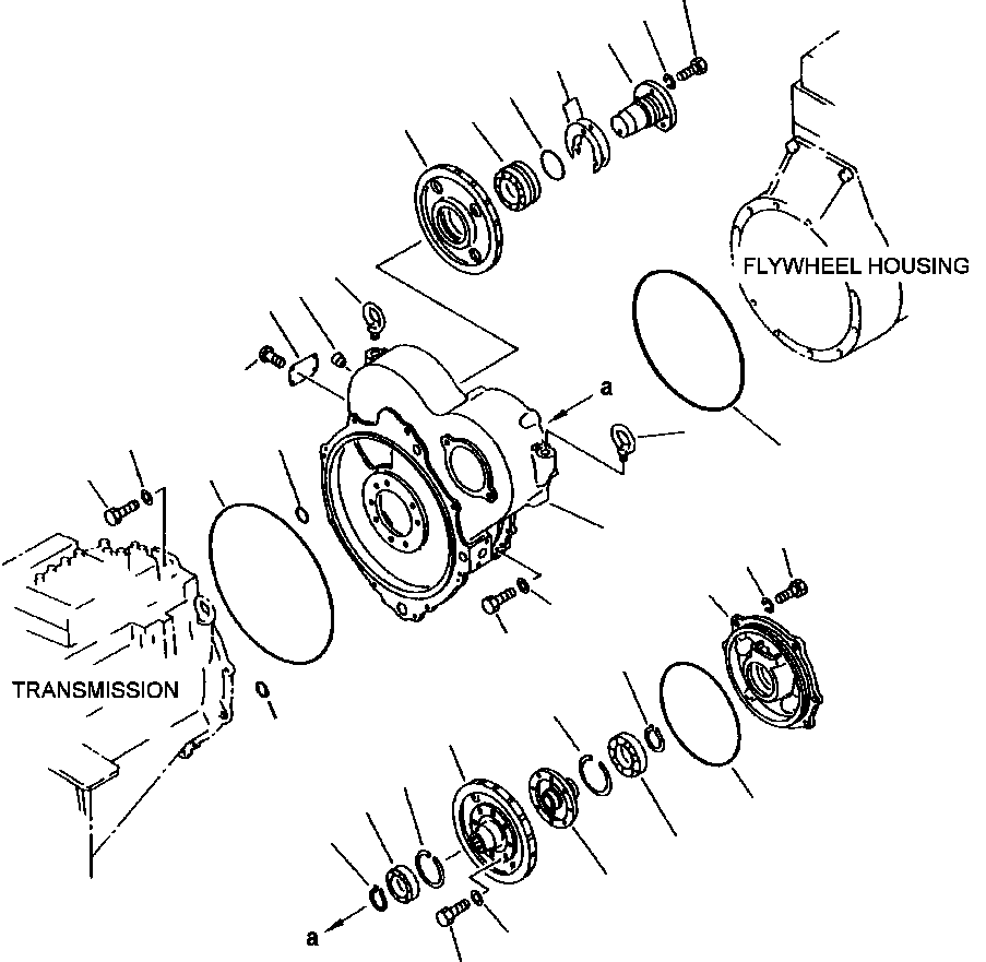 Wheel Loaders DRESSTA / 542 S/N U004001-U004100 & C004101-UP(542) / FIG NO. 2301 TORQUE CONVERTER HOUSING(02-002 : 07AZW420.001)