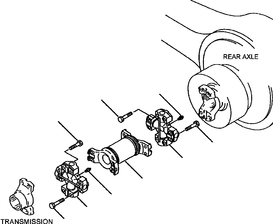 Wheel Loaders DRESSTA / 542 S/N U004001-U004100 & C004101-UP(542) / FIG NO. 3021 REAR DRIVE SHAFT KOMATSU(03-010 : 07ERW420.003)