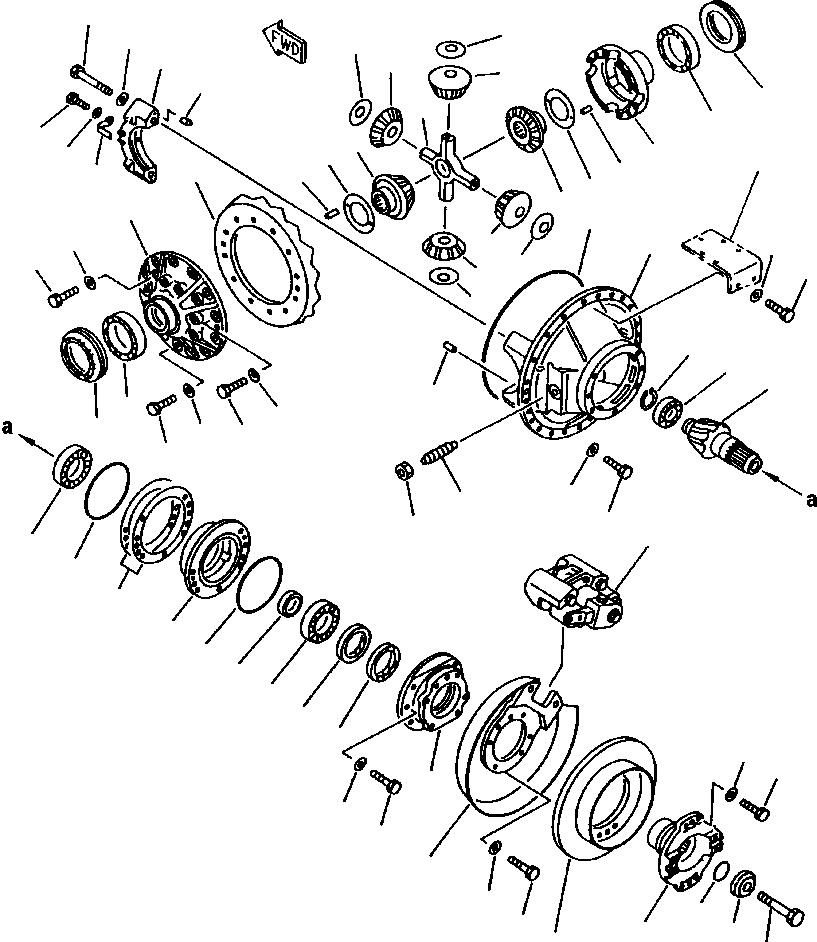 Wheel Loaders DRESSTA / 542 S/N U004001-U004100 & C004101-UP(542) / FIG NO. 3111 FRONT AXLE DIFFERENTIAL(03-016 : 07FVW420.001)