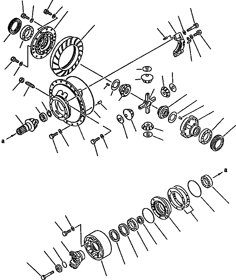 Wheel Loaders DRESSTA / 542 S/N U004001-U004100 & C004101-UP(542) / FIG NO. 3211 REAR AXLE DIFFERENTIAL(03-032 : 07FZW420.001)