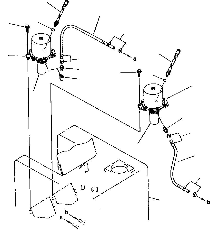 Wheel Loaders DRESSTA / 542 S/N U004001-U004100 & C004101-UP(542) / FIG NO. 3701 OIL PIPING HYDRAULIC TANK TO BRAKE CHAMBER(03-078 : 04AHW380.001)