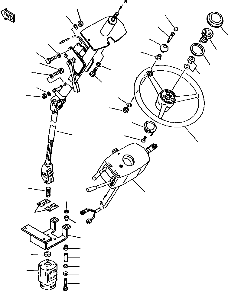 Wheel Loaders DRESSTA / 542 S/N U004001-U004100 & C004101-UP(542) / FIG NO. 4401 STEERING WHEEL AND TRANSMISSION CONTROL(04-024 : 05AMW450.001)