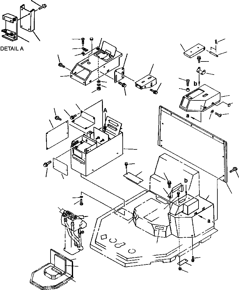 Wheel Loaders DRESSTA / 542 S/N U004001-U004100 & C004101-UP(542) / FIG NO. 5125 CONSOLE BOX MACHINES WITHOUT AIR CONDITIONER OR HEATER(05-024 : 13AZW420.003)