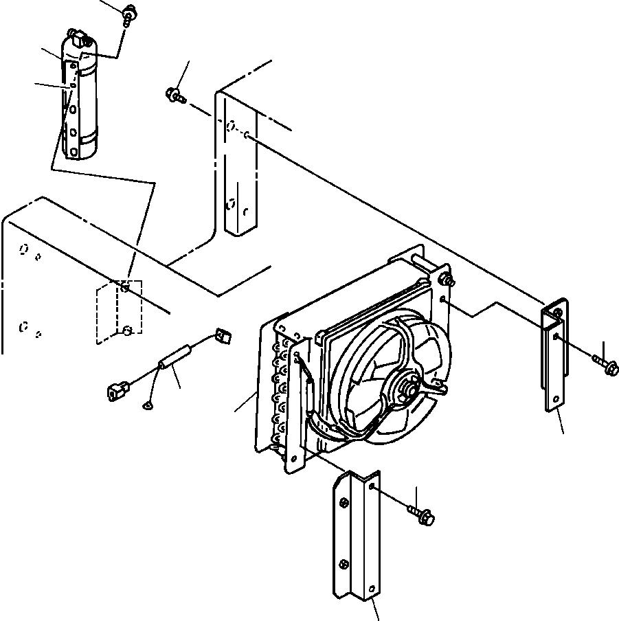 Wheel Loaders DRESSTA / 542 S/N U004001-U004100 & C004101-UP(542) / FIG NO. 5534 AIR CONDITIONER CONDENSER MOUNTING(05-132 : 13FDW420.002)