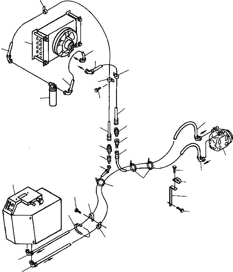 Wheel Loaders DRESSTA / 542 S/N U004001-U004100 & C004101-UP(542) / FIG NO. 5535 CAB AIR CONDITIONER PIPING S/N 4024 AND DOWN(05-134 : 13EDW420.002)