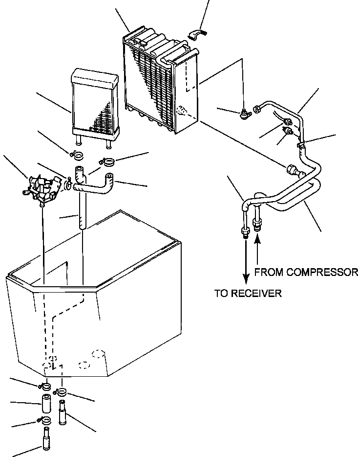 Wheel Loaders DRESSTA / 542 S/N U004001-U004100 & C004101-UP(542) / FIG NO. 5542 AIR CONDITIONER EVAPORATOR AND HEATER COIL(05-146 : 13FDW250.004)