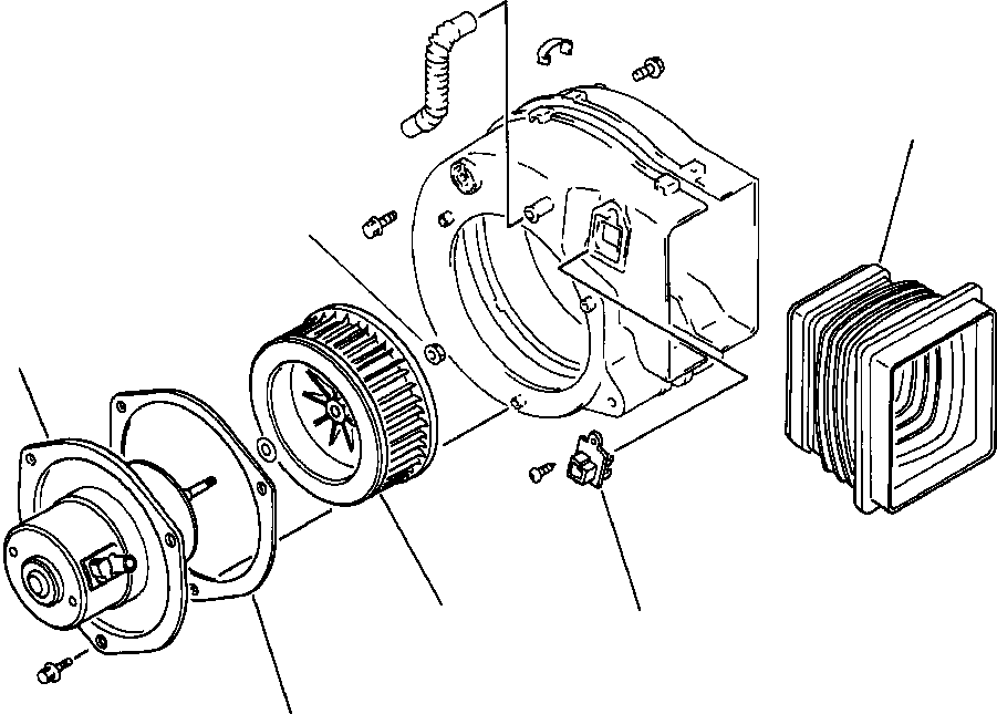 Wheel Loaders DRESSTA / 542 S/N U004001-U004100 & C004101-UP(542) / FIG NO. 5587 AIR CONDITIONER OR HEATER UNIT BLOWER AND FAN(05-166 : 13EZW250.003)