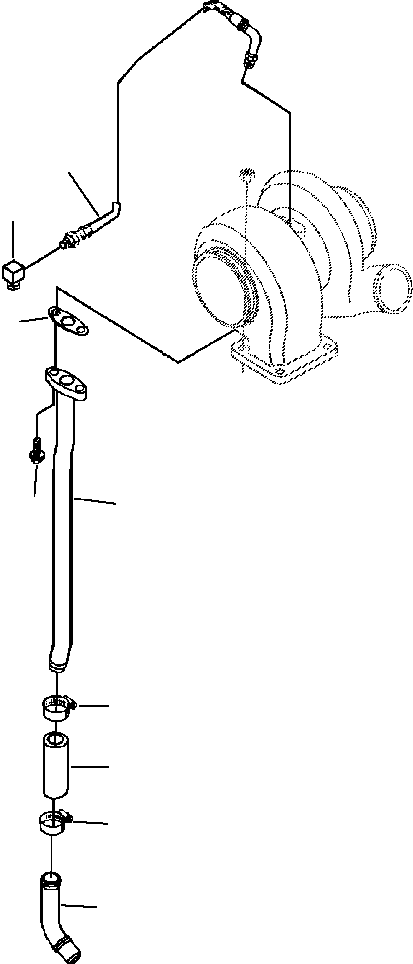 Wheel Loaders DRESSTA / 542 S/N U004001-U004100 & C004101-UP(542) / TURBOCHARGER PLUMBING WITH ADAPTER ELBOW(E1-018 : E1AT614T.003)