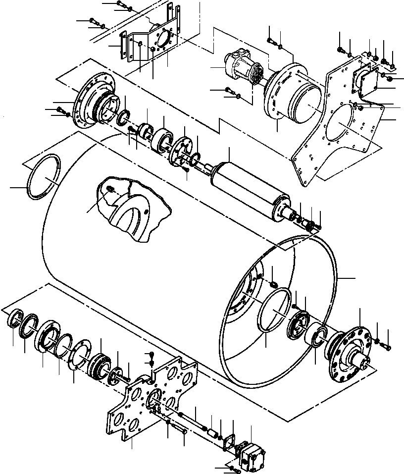 Rollers DRESSTA / VOS66A, A66A, D66A, PD66A S/N U490404 & U490500-UP(66A) / ROLL & VIBRATOR ASSEMBLY D66A(15-018 : 15-018)