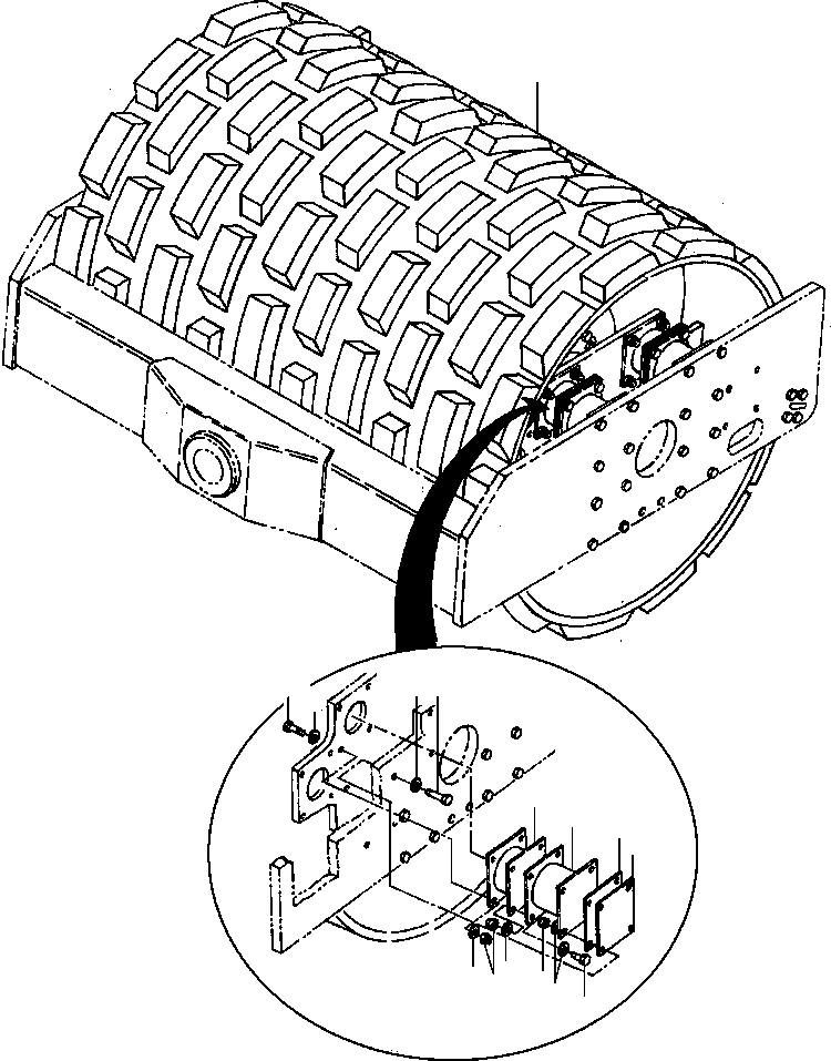 Rollers DRESSTA / VOS66A, A66A, D66A, PD66A S/N U490404 & U490500-UP(66A) / RIGHT HAND ROLL INSTALLATION PD66A(15-022 : 15-022)