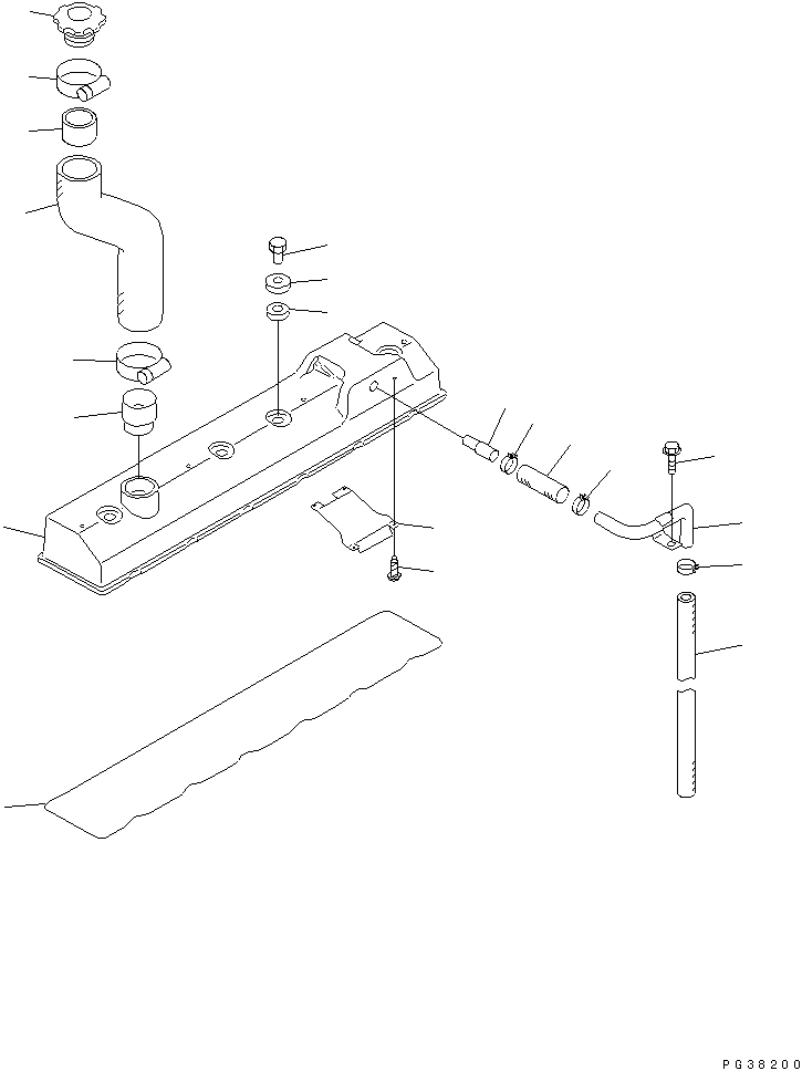 Komatsu parts book diagram for 6D95L-1AC-E S/N 96999-UP: HEAD COVER