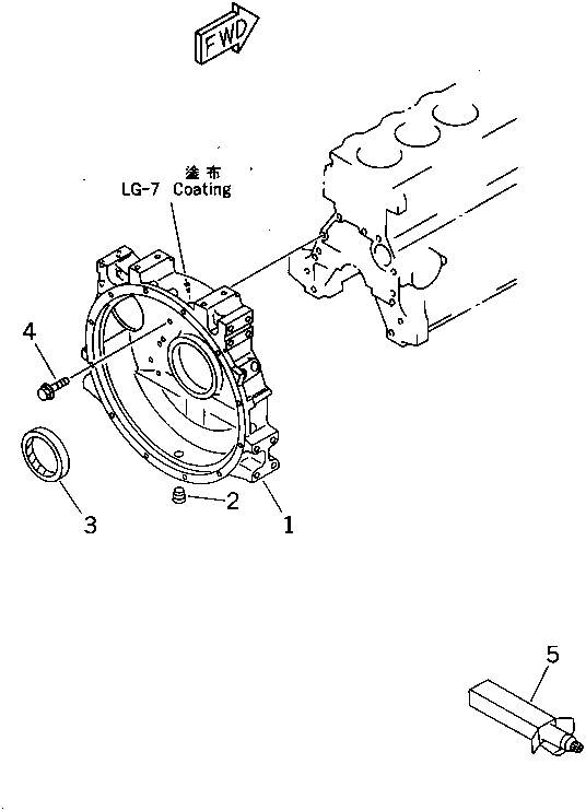 Komatsu parts book diagram for 6D95L-1AC-E S/N 96999-UP: FLYWHEEL HOUSING
