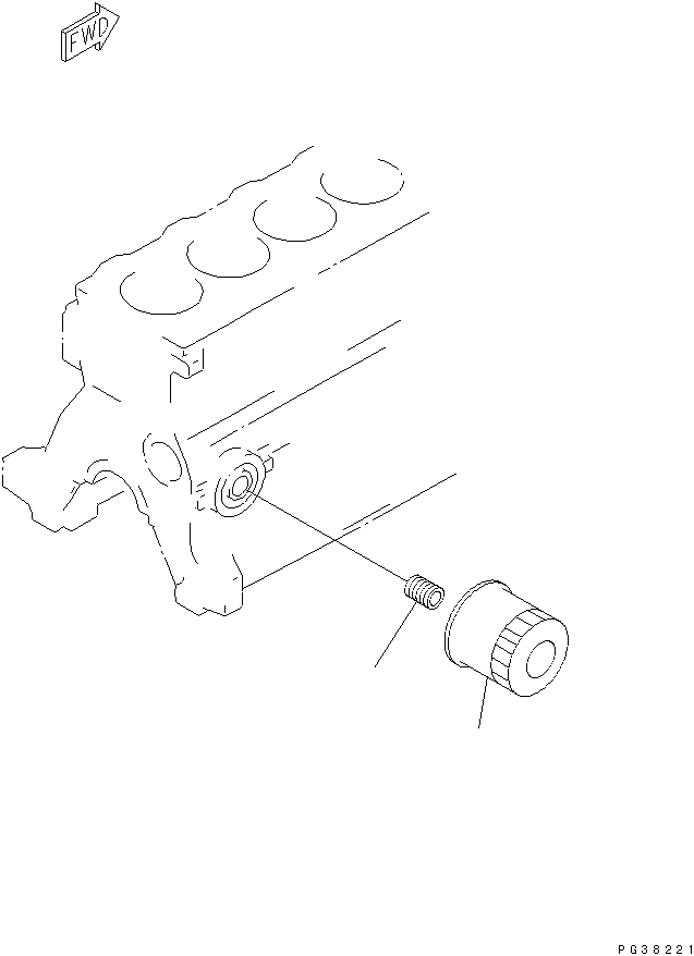 Komatsu parts book diagram for 6D95L-1AC-E S/N 96999-UP: OIL FILTER