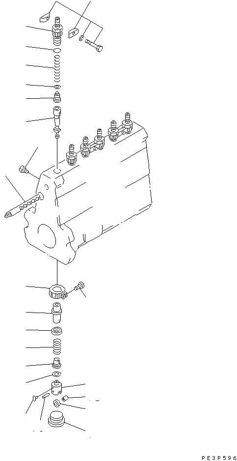 Komatsu parts book diagram for 6D95L-1AC-E S/N 96999-UP: FUEL INJECTION PUMP (PUMP) (2/2) (INNER PARTS)(#100413-)