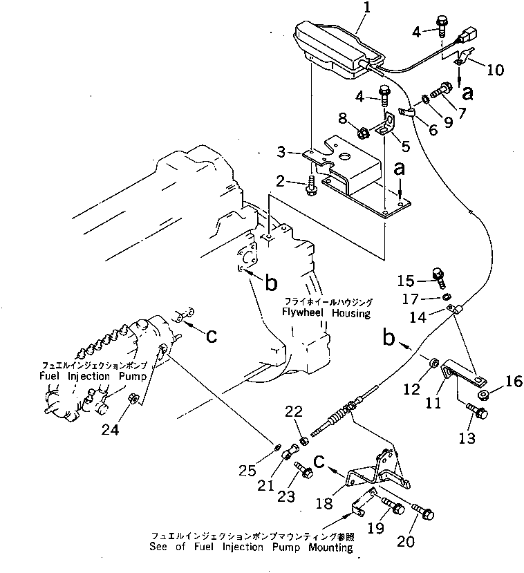Komatsu parts book diagram for 6D95L-1AC-E S/N 96999-UP: STOP MOTOR
