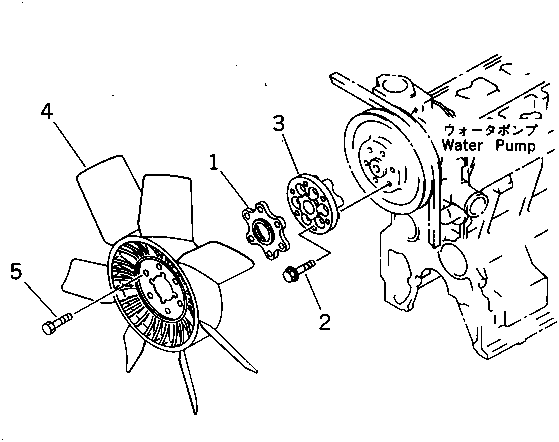 Komatsu parts book diagram for 6D95L-1AC-E S/N 96999-UP: COOLING FAN