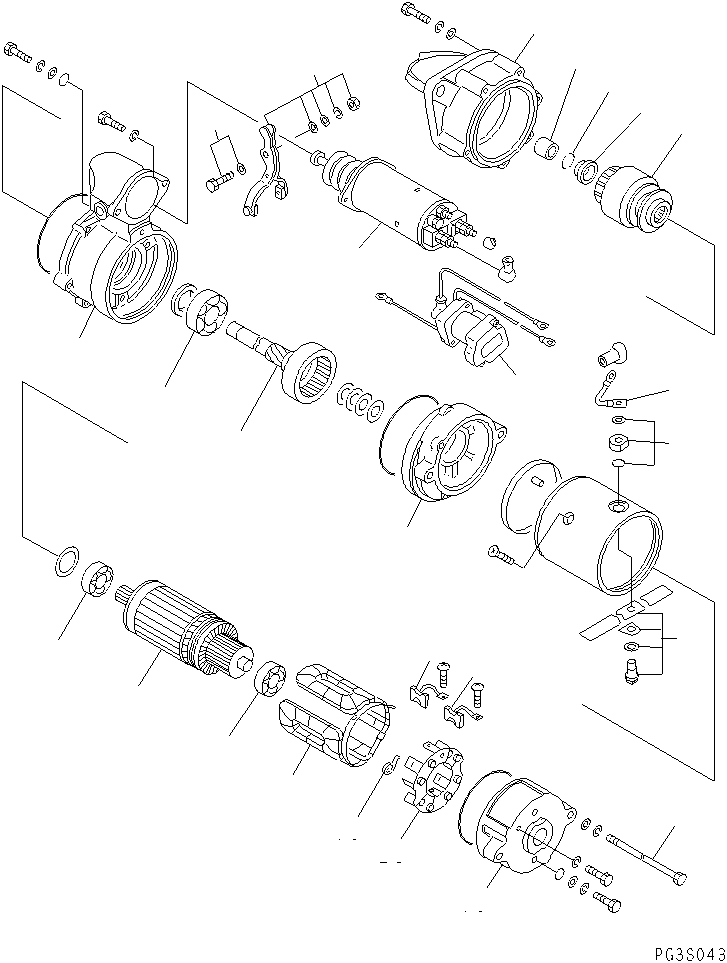 Komatsu parts book diagram for 6D95L-1AC-E S/N 96999-UP: STARTING MOTOR (5.5KW) (INNER PARTS)