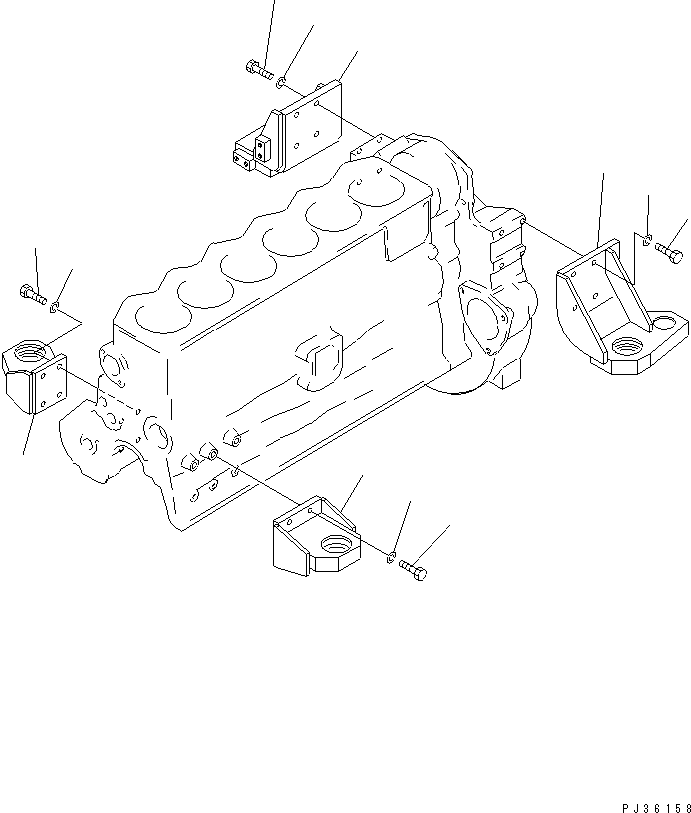 Engines Komatsu / 6D105-1M-F S/N 15149-UP(6d105-3c) / ENGINE SUPPORT(060090 : 0262)
