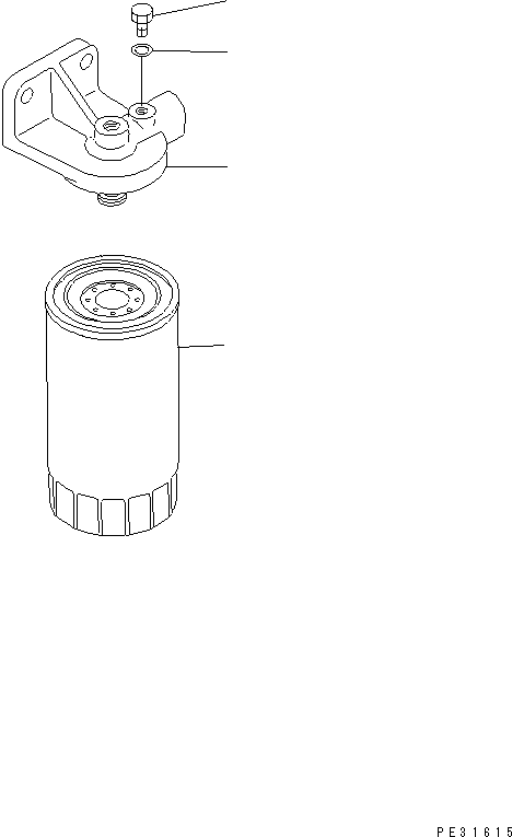 Komatsu parts book diagram for 6D105-1M-F S/N 15149-UP: ADDITIONAL FUEL FILTER