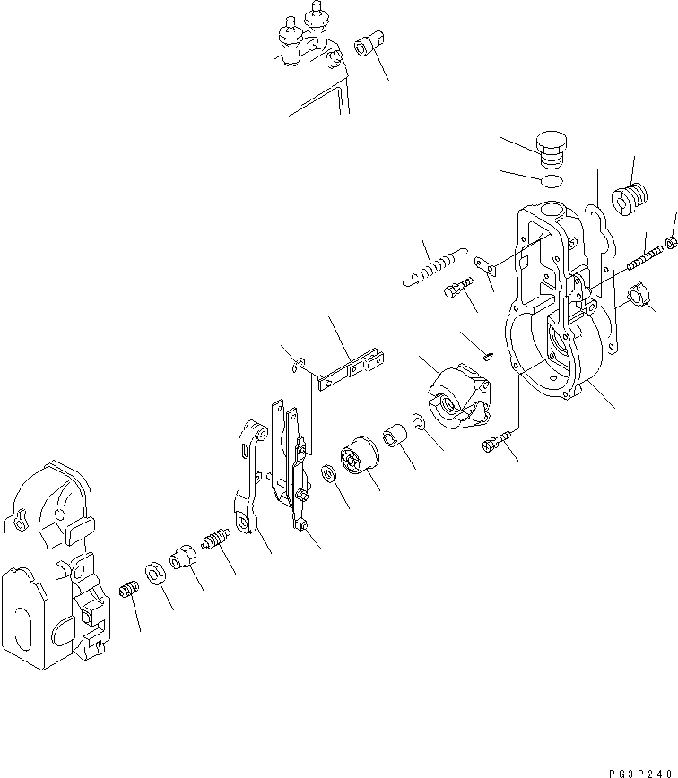 Komatsu parts book diagram for 6D105-1M-F S/N 15149-UP: FUEL INJECTION PUMP (GOVERNOR) (1/2)(#55043-)