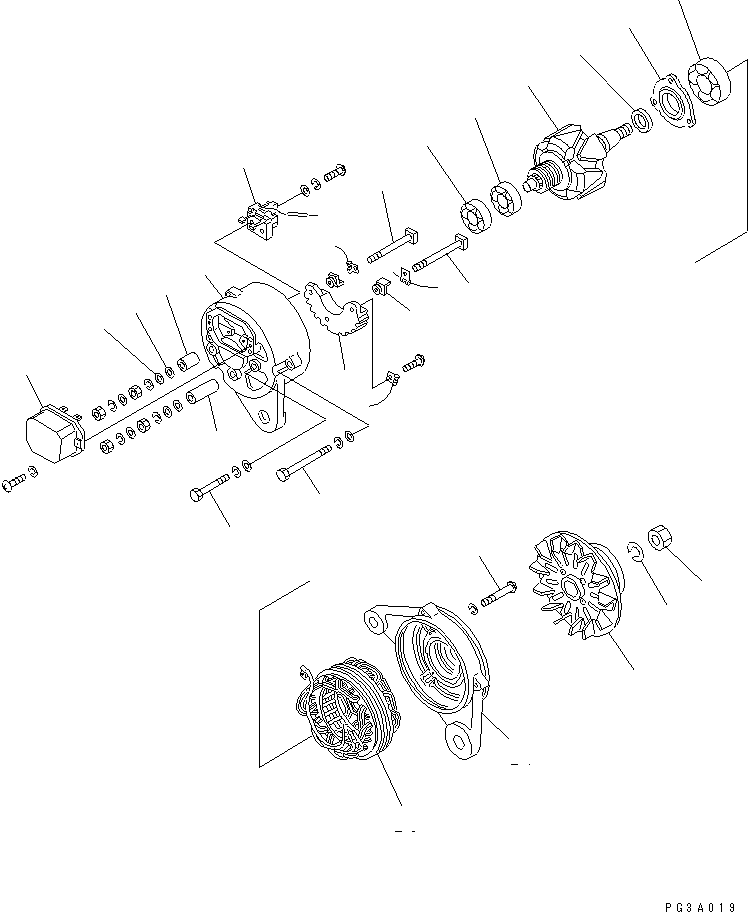 Komatsu parts book diagram for 6D105-1M-F S/N 15149-UP: ALTERNATOR (25A)(#15149-68686)