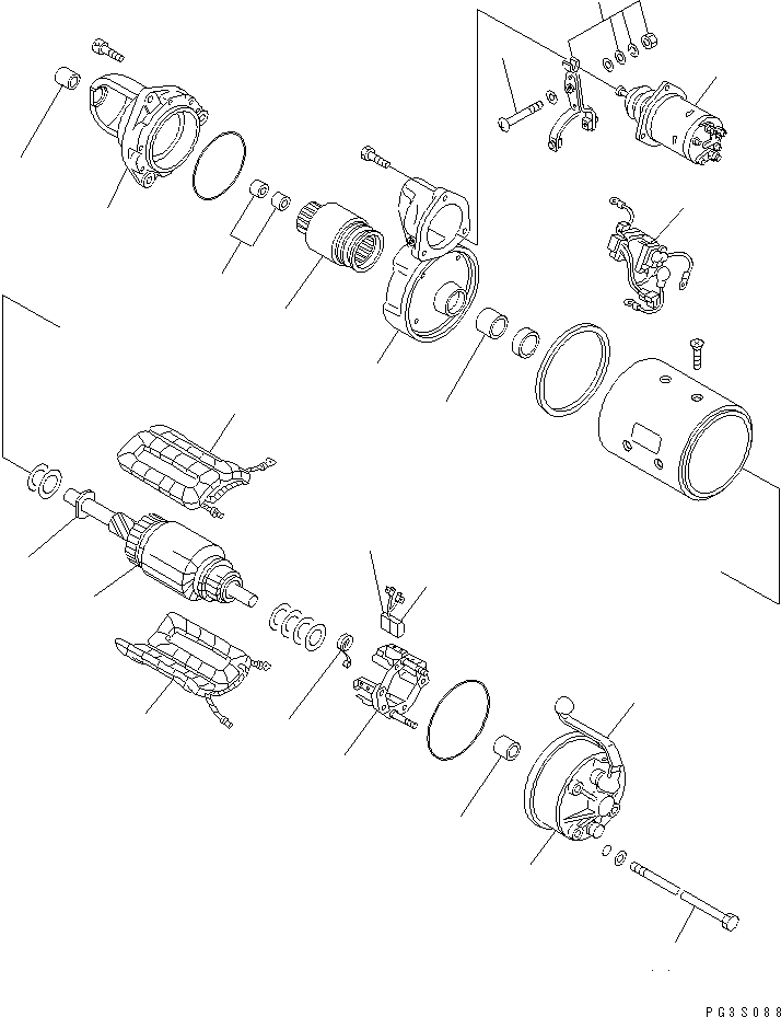 Komatsu parts book diagram for 6D105-1M-F S/N 15149-UP: STARTING MOTOR (7.5KW) (BAD CHECK AND LARGE CAPACITY TYPE)