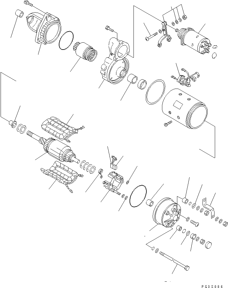 Komatsu parts book diagram for 6D105-1M-F S/N 15149-UP: STARTING MOTOR (7.5KW) (FOR LARGE CAPACITY TYPE)