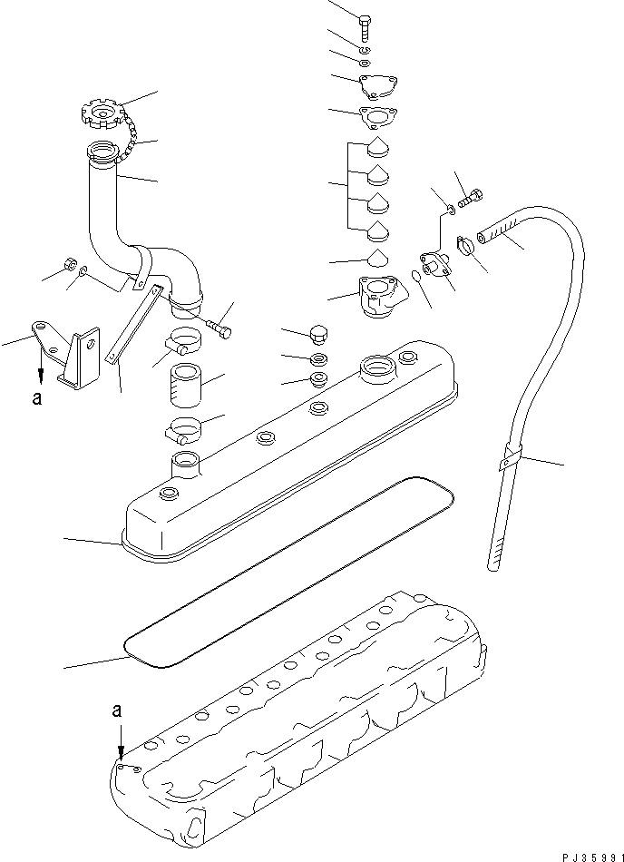Komatsu parts book diagram for 6D105-1M-P S/N 15149-UP: CYLINDER HEAD COVER(#15149-79362)