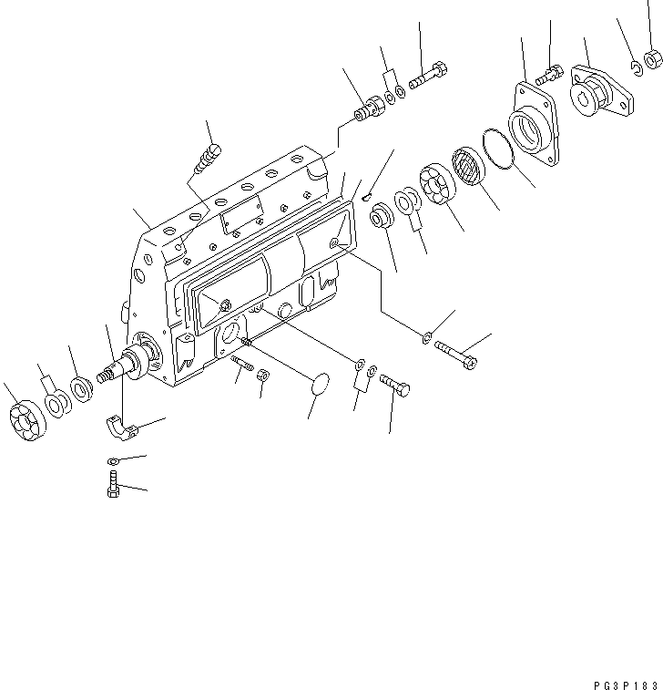 Komatsu parts book diagram for 6D105-1M-P S/N 15149-UP: FUEL INJECTION PUMP (PUMP) (1/2) (HIGH ALTITUDE SPEC.)(#55043-)