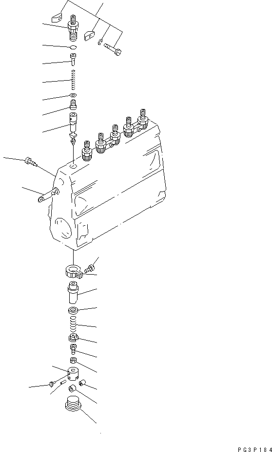 Komatsu parts book diagram for 6D105-1M-P S/N 15149-UP: FUEL INJECTION PUMP (PUMP) (2/2) (HIGH ALTITUDE SPEC.)(#55043-)