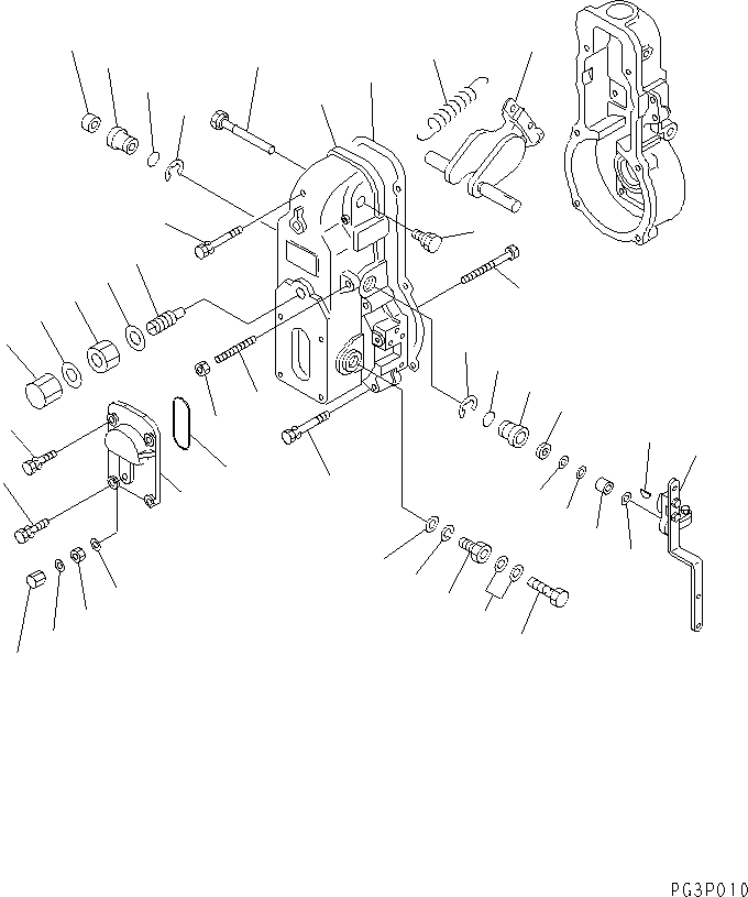 Komatsu parts book diagram for 6D105-1M-P S/N 15149-UP: FUEL INJECTION PUMP (GOVERNOR) (2/2) (HIGH ALTITUDE SPEC.)(#55043-)