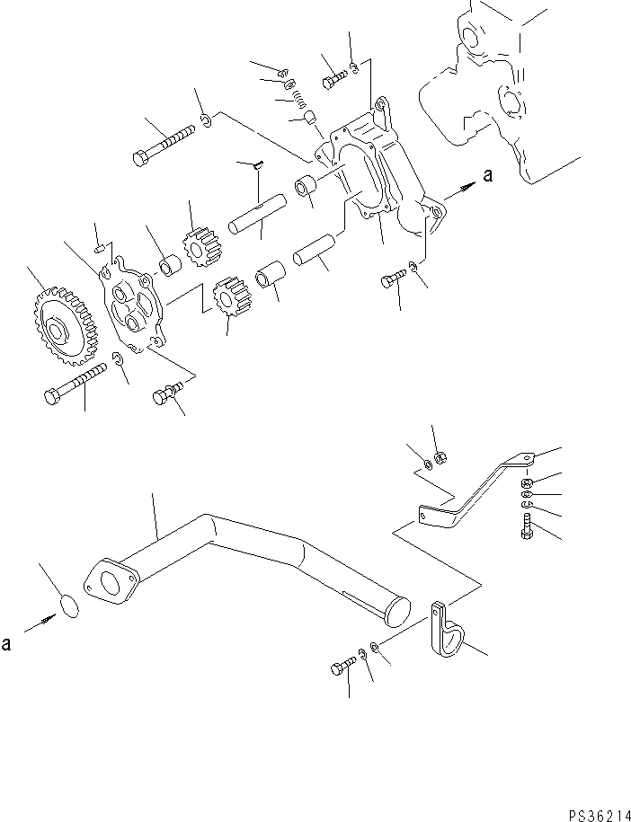 Engines Komatsu / 6D105-1N S/N 15149-UP(6d105-8c) / LUBRICATING OIL PUMP AND SUCTION PIPE(#50001-)(090020 : 0301A)