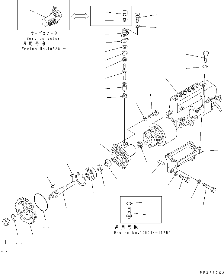 Engines Komatsu / 6D125-1B-PL S/N 10001-UP(6d125-0r) / FUEL INJECTION PUMP AND PIPING (1/2)(120010 : 0403)