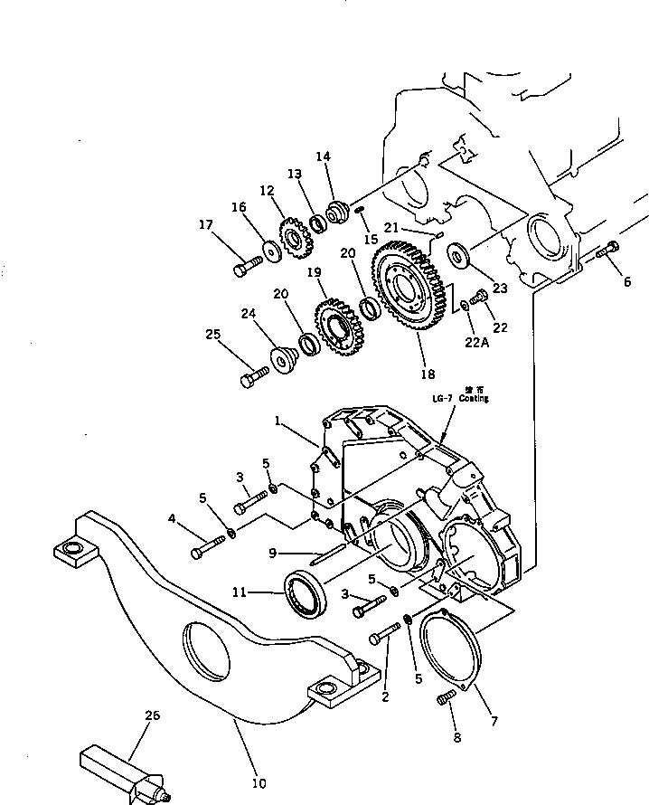 Engines Komatsu / 6D125-1WW S/N 26276-UP(6d125-2r) / FRONT COVER AND FRONT SUPPORT(060030 : 0211)