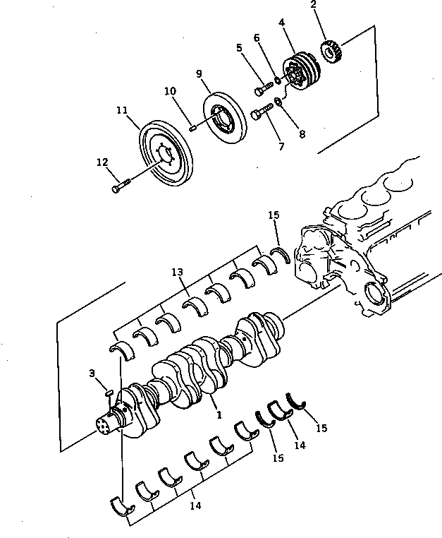 Engines Komatsu / 6D125-1WW S/N 26276-UP(6d125-2r) / CRANKSHAFT(060100 : 0251)