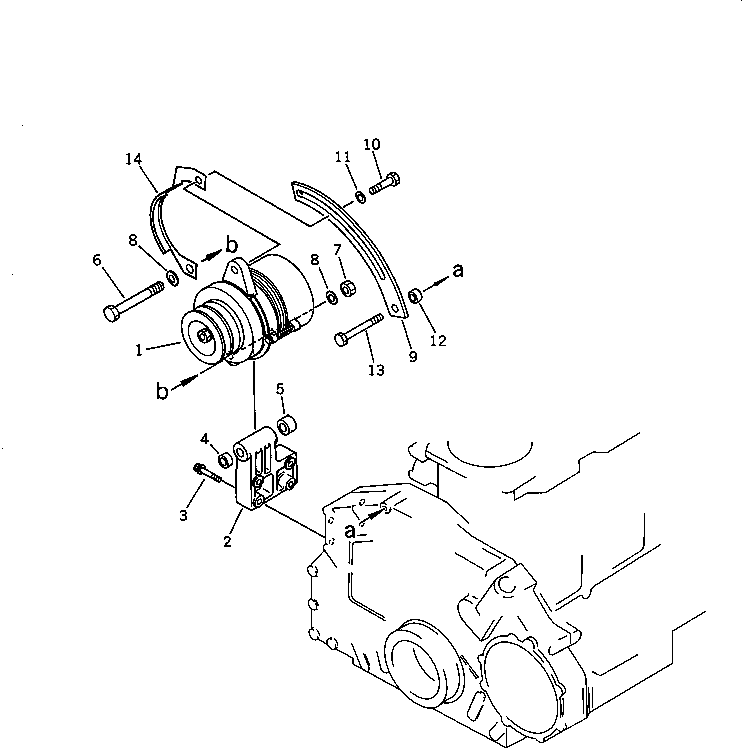 Engines Komatsu / 6D125-1WW S/N 26276-UP(6d125-2r) / ALTERNATOR AND MOUNTING (35A) (WITH SAFETY COVER)(180020 : 0603)