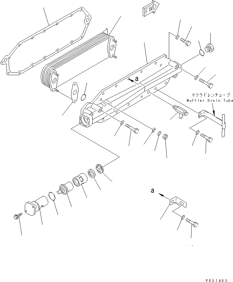 Engines Komatsu / 6D125-1C S/N 10001-UP(6d125-6c) / LUBRICATING OIL COOLER (HIGH ALTITUDE SPEC.)(#30845-)(090060 : 0332)