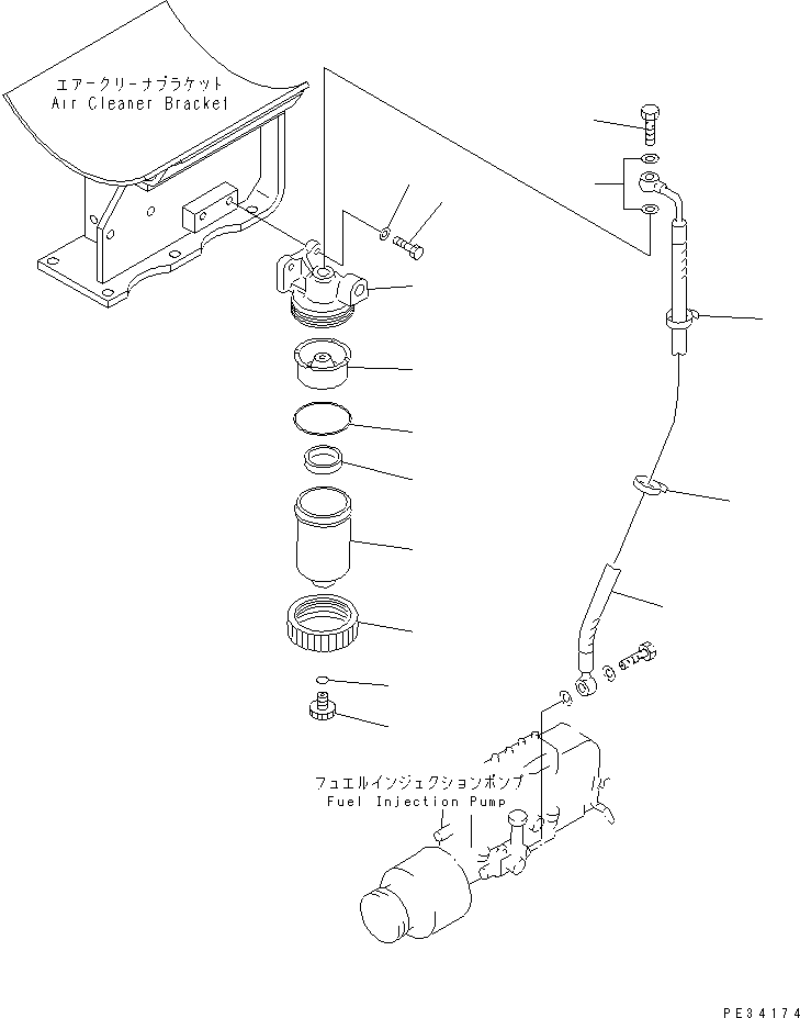 Engines Komatsu / 6D125-1C S/N 10001-UP(6d125-6c) / WATER SEPARATOR AND MOUNTING (HIGH ALTITUDE SPEC.)(#30845-)(120080 : 0419)