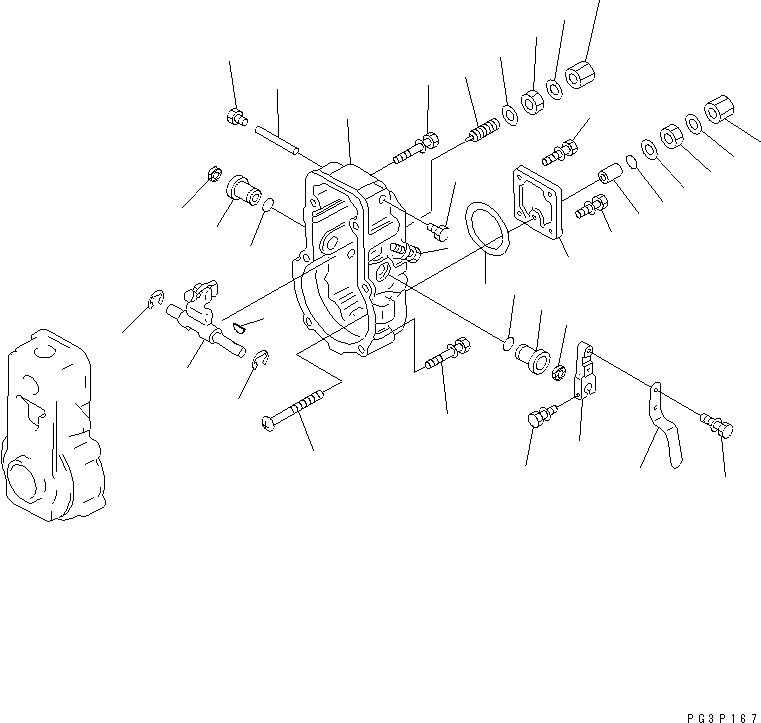 Komatsu parts book diagram for 6D125-1D S/N 10001-UP: FUEL INJECTION PUMP (GOVERNOR) (2/2)(#10001-11478)