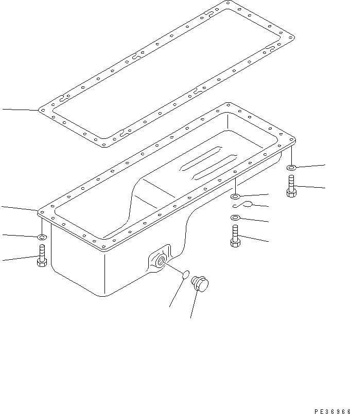 Komatsu parts book diagram for 6D125-1D S/N 10001-UP: OIL PAN