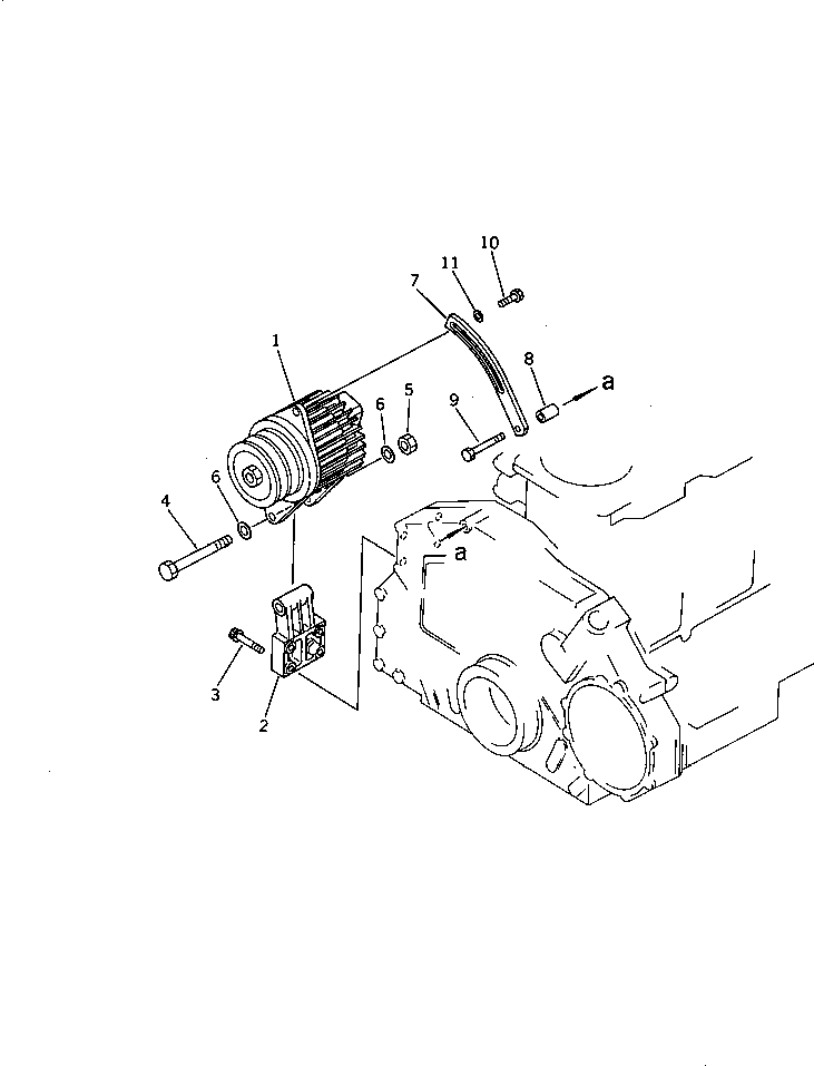 Komatsu parts book diagram for 6D125-1D S/N 10001-UP: ALTERNATOR AND MOUNTING